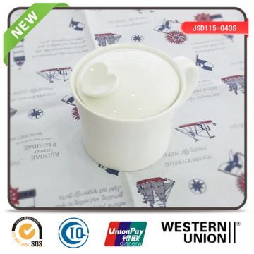 Tarro de almacenamiento de tazón de fuente de yogurt de color blanco Sugar Pot en uso múltiple